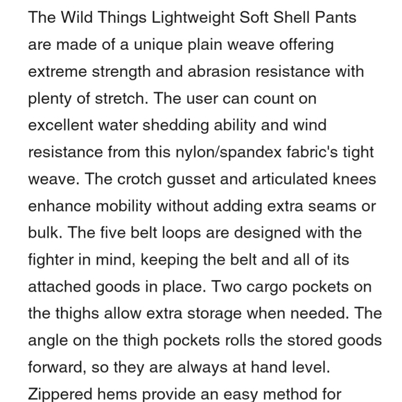 Wild things tactical lightweight softshell pants rare ranger green, size medium. - Picture 7 of 7